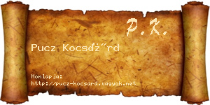 Pucz Kocsárd névjegykártya